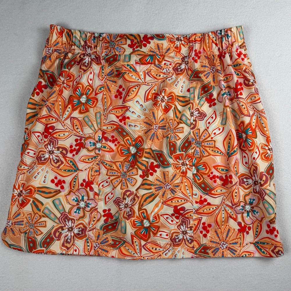 RipSkirt Women's Above Knee Length Floral Skirt Orange Large - Picture 2 of 7